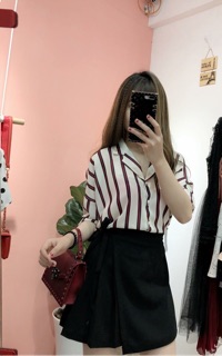 Chân váy đắp chéo cột dây ( còn đen)
