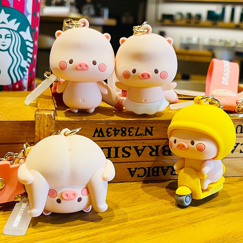 Móc Khóa Hình Chú Heo Hoạt Hình Đáng Yêu