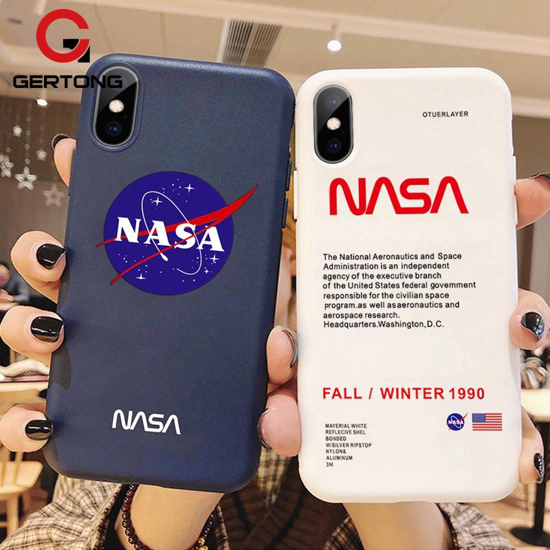 Ốp điện thoại silicon họa tiết NASA dành cho iPhone X XS XR XS Max 6 6s 7 8 Plus