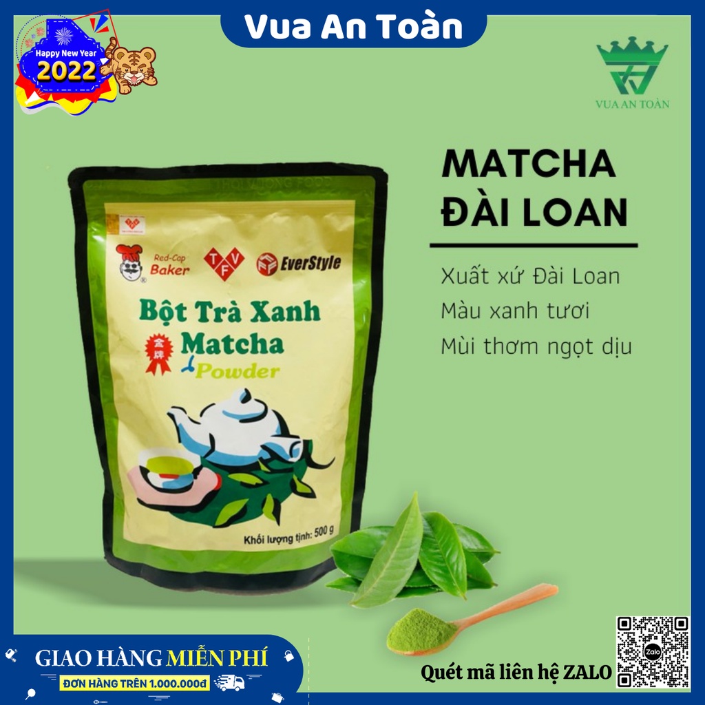 Bột Trà Xanh Matcha Đài Loan Nguyên Chất 500gr Không Có Cặn Bã