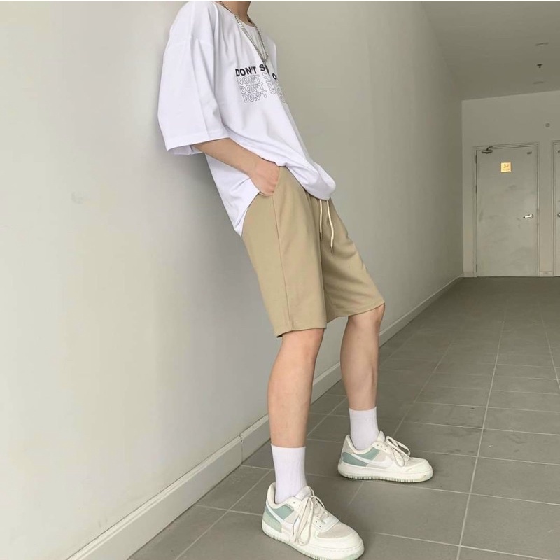 Quần Short Kaki nam nữ phong cách unisex form rộng Bize size