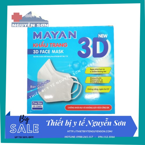 Khẩu trang 3D Mask PM 2.5 chất lượng cao dành cho người lớn - khẩu trang y tế Mayan