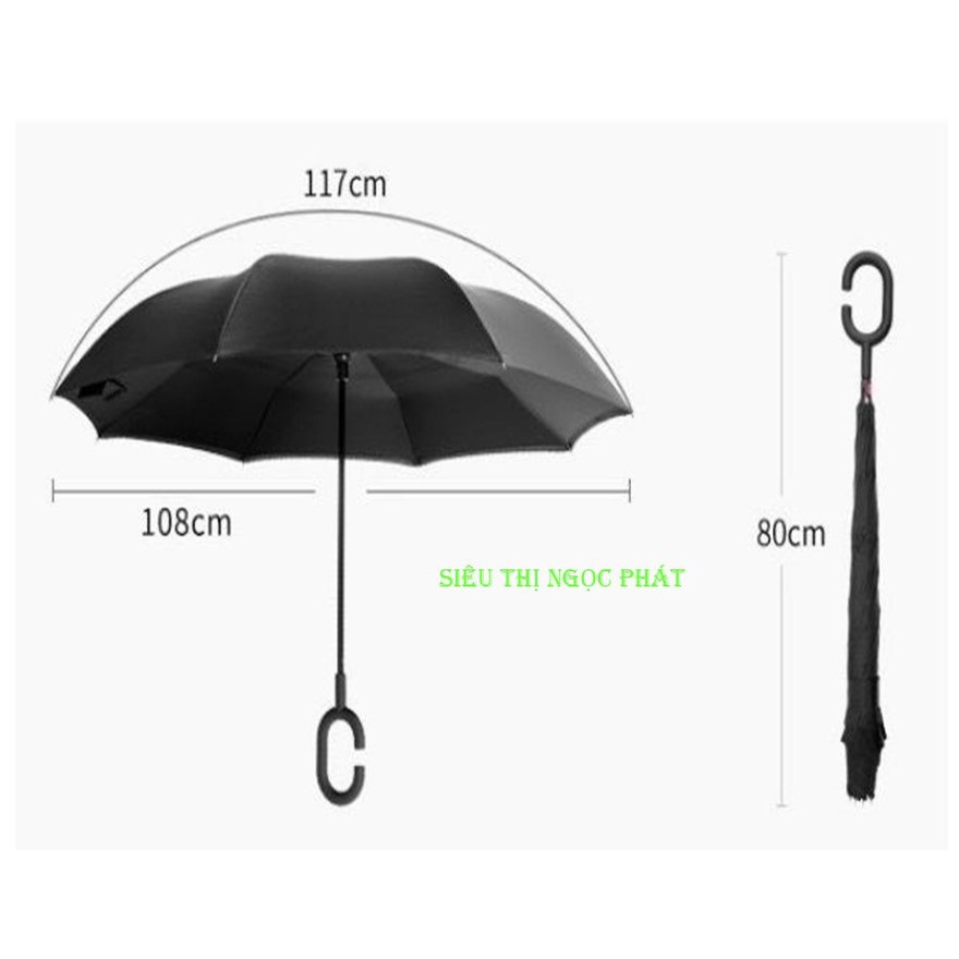 Ô, Dù Mở Ngược Che Nắng Che Mưa Nhiều Màu Xinh Xắn Đường Kính 108cm