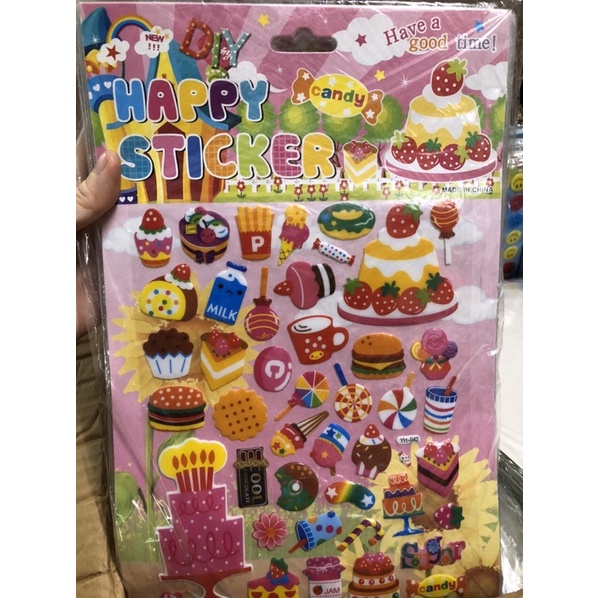 Sticker nổi hình dán nổi tấm lớn nhiều mẫu