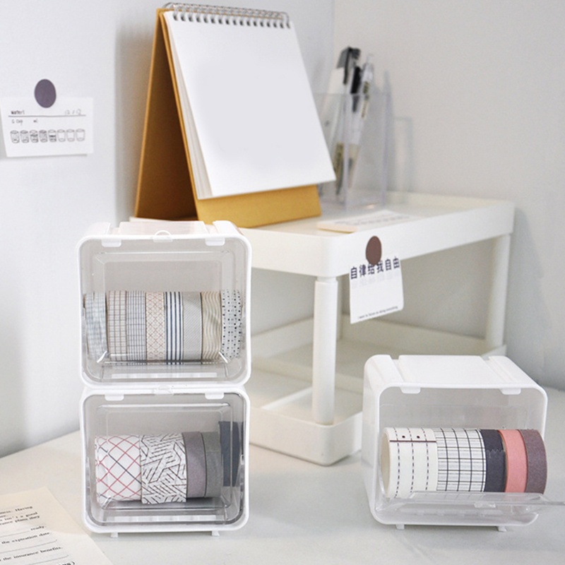 Giá Đỡ Băng Keo Siêu Nhỏ Bằng Nhựa Màu Trắng Để Bàn Sắp Xếp Gọn Gàng Cho Nhà Ở /