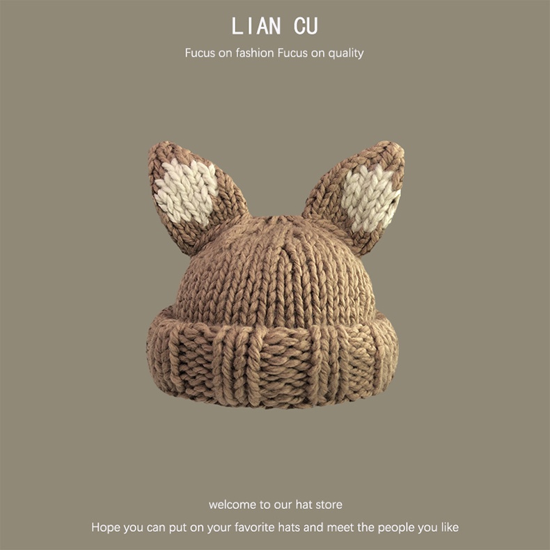 Mũ beret / mũ len/ mũ dệt kim màu cà phê/ nâu camel ngọt ngào dễ thương thời trang thu đông cho nữ