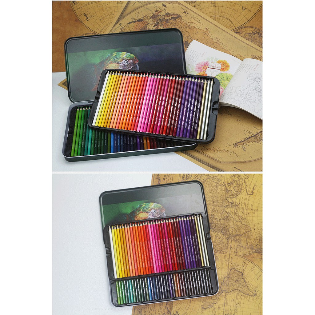 Hộp bút chì màu khô cao cấp COLOR PENCIL JOSEPH 72 màu hộp thiếc