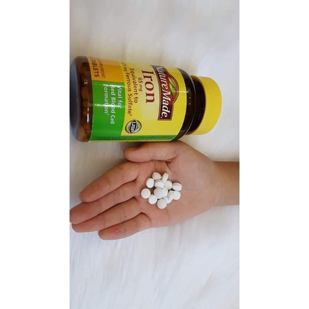 Viên uống bổ máu bổ sung sắt iron Nature Made 65mg