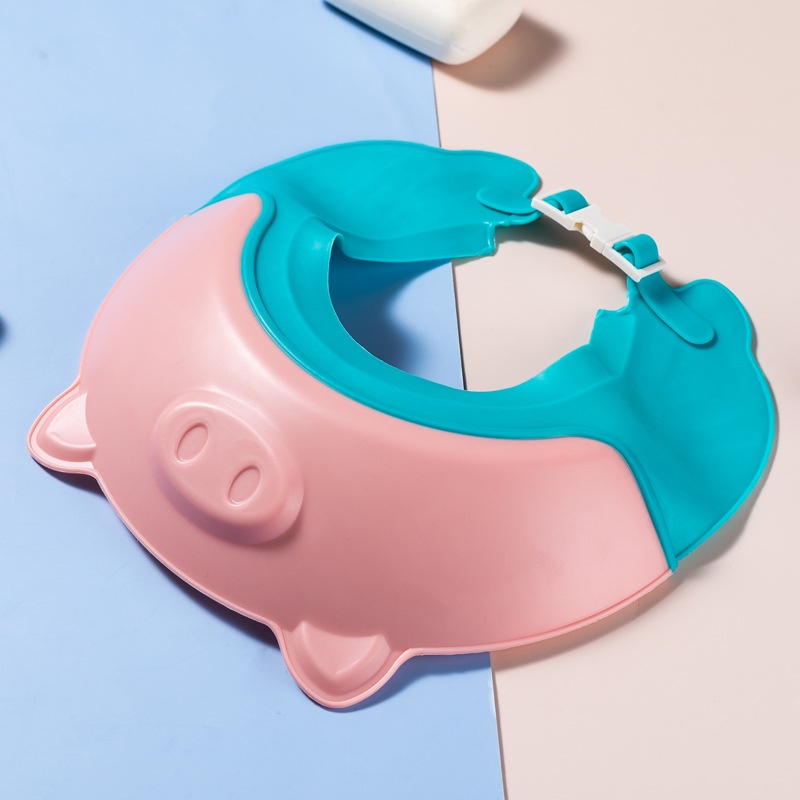 Mũ gội đầu cho bé viền silicon cao cấp,mũ tắm chắn nước cho bé giúp chống cay mắt hình heo Baby Shopping