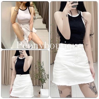 Áo Ba Lỗ Viền PEONYB Nữ [FREESHIP] 🌸 Thun 2 dây body dáng ôm, phông hotgirl bánh bèo màu ĐEN | TRẮNG Ulzzang 🌸