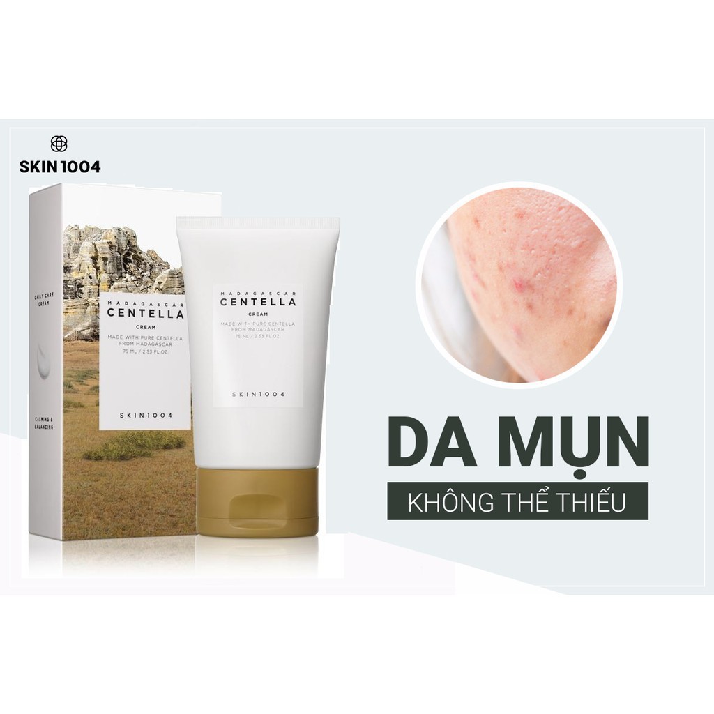 KEM DƯỠNG ẨM SKIN1004 Kiềm Dầu Dành Cho Da Mụn Nhạy Cảm Skin1004 Madagascar Centella Asiatica CREAM 75g [NẮP VÀNG]