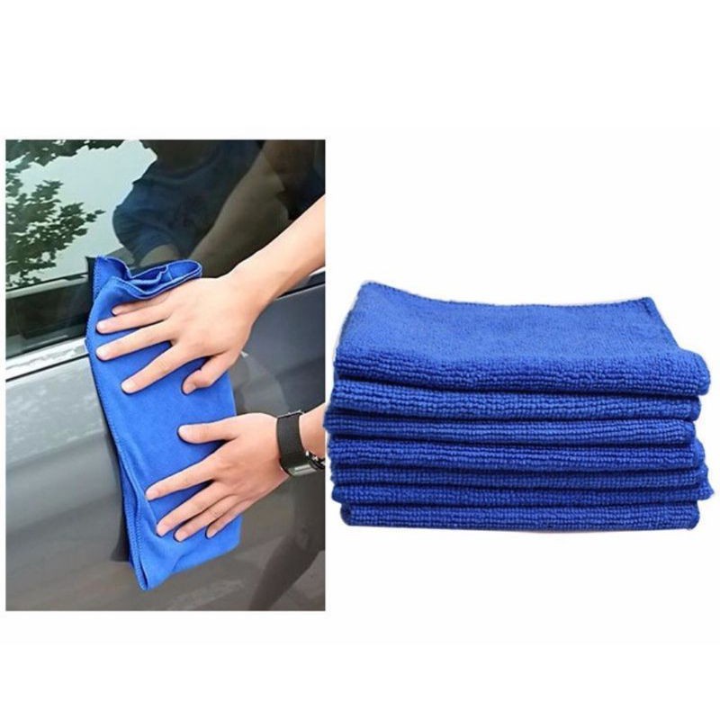 Set 10 Khăn Vi Sợi 25cm x 25cm Vệ Sinh Xe Ô Tô Đa Năng Tiện Dụng