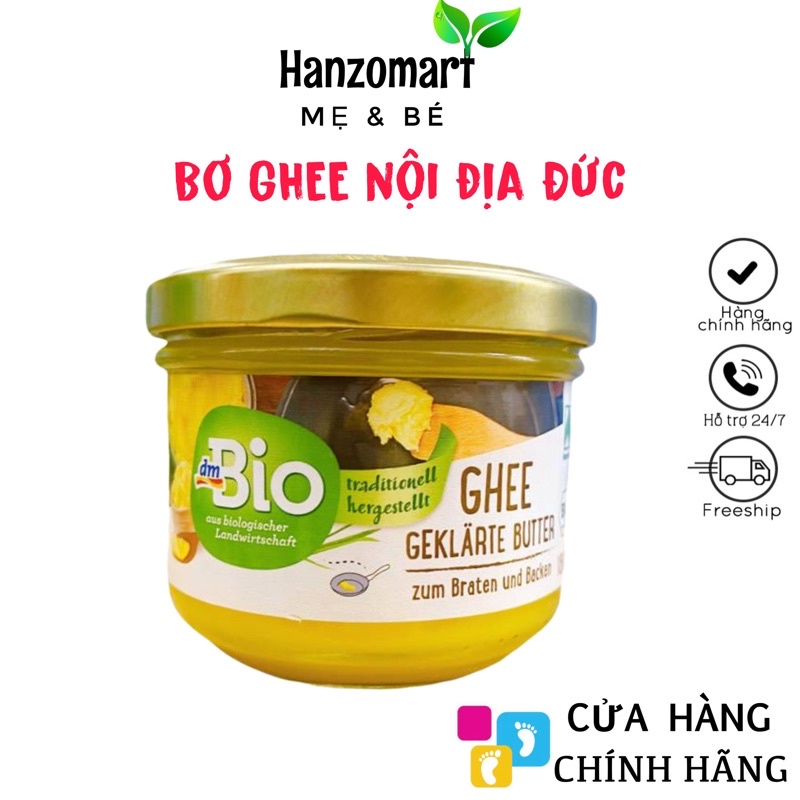 Bơ Ghee hữu cơ cho bé ăn dặm DM Ener Bio 180g nội địa Đức