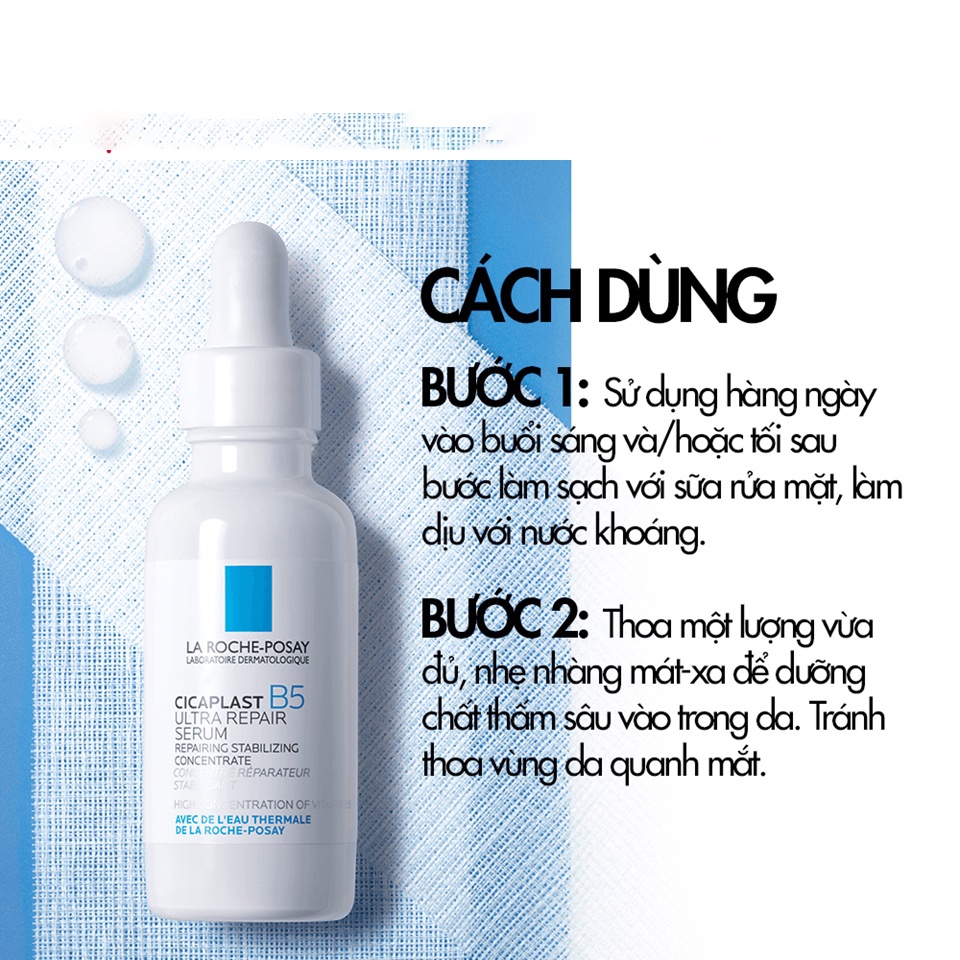 Tinh Dưỡng Chất Phục Hồi Da, Dưỡng Ẩm, Làm Dịu Da, La Roche-Posay Laboratoire Dermatologique Cicaplast B5 Serum