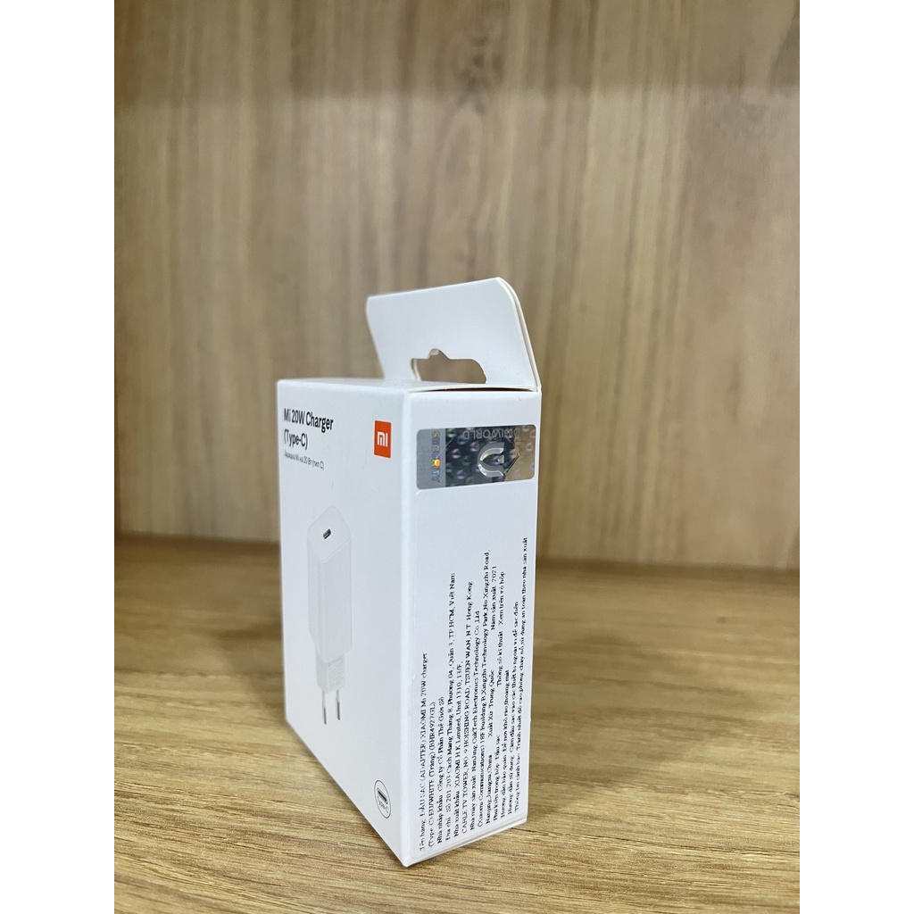 Cốc sạc Xiaomi 20W - Mi 20W Charger Type-C chính hãng phù hợp cho iPhone và tất cả dòng smartphone