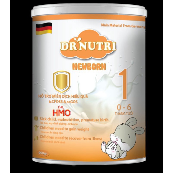 Sữa bột dinh dưỡng sơ sinh Dr Nutri Newborn 900g (0 – 6 tháng) 