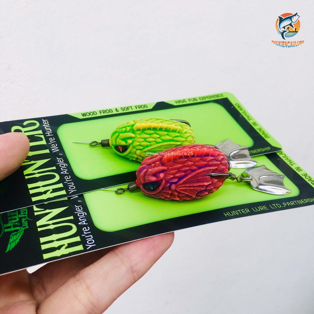 Mồi giả nhái hơi Hunter V6 chuyên câu lure, cá lóc siêu nhạy, cam kết chuẩn Thái Lan