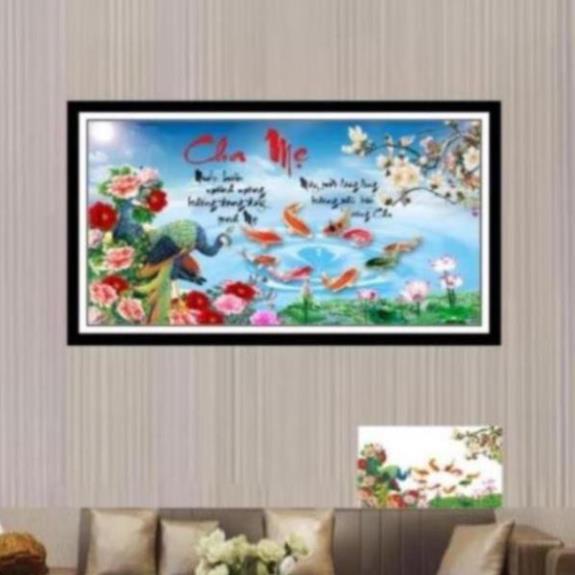 Tranh đính đá Cha mẹ  mẫu mới. dream valley 90 x53 cm -D9328 ( chưa đính)