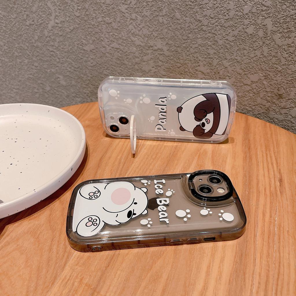 Ốp Điện Thoại Cho IPhone 14promax 14 13promax 13 12 11 Dễ Thương Nắp Đậy Ống Kính Máy Ảnh Hình Gấu Trúc Đáng Yêu Ốp