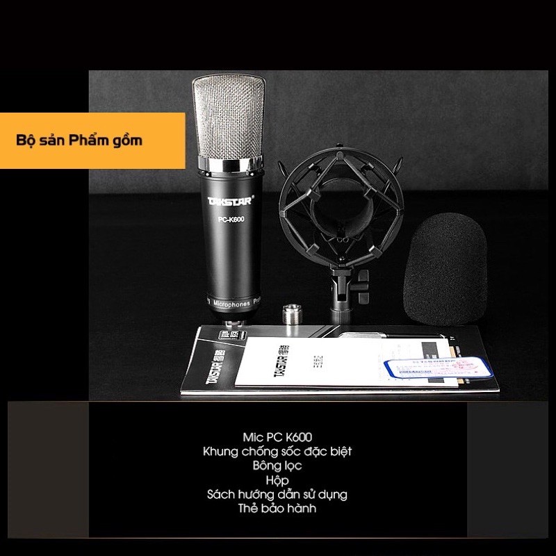 Mic thu âm Livestream cao cấp PC K600 chuyên nghiệp âm thanh cực hay