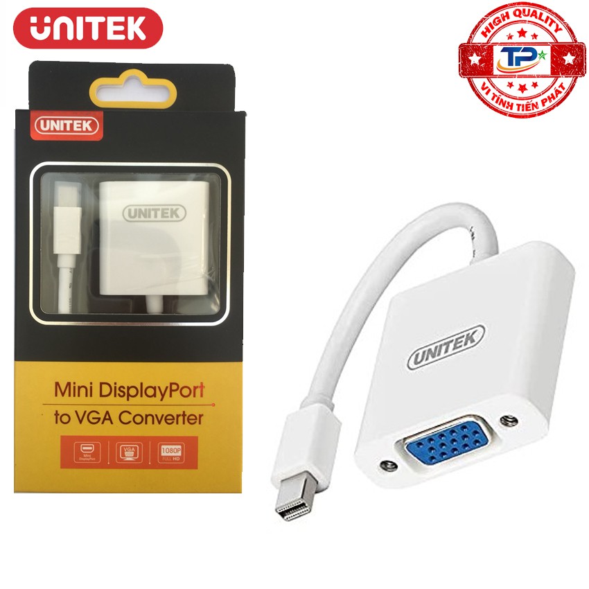 [Mã ELFLASH5 giảm 20K đơn 50K] Bộ chuyển Mini Displayport to VGA Unitek Y-6327BK / Y-6327WH