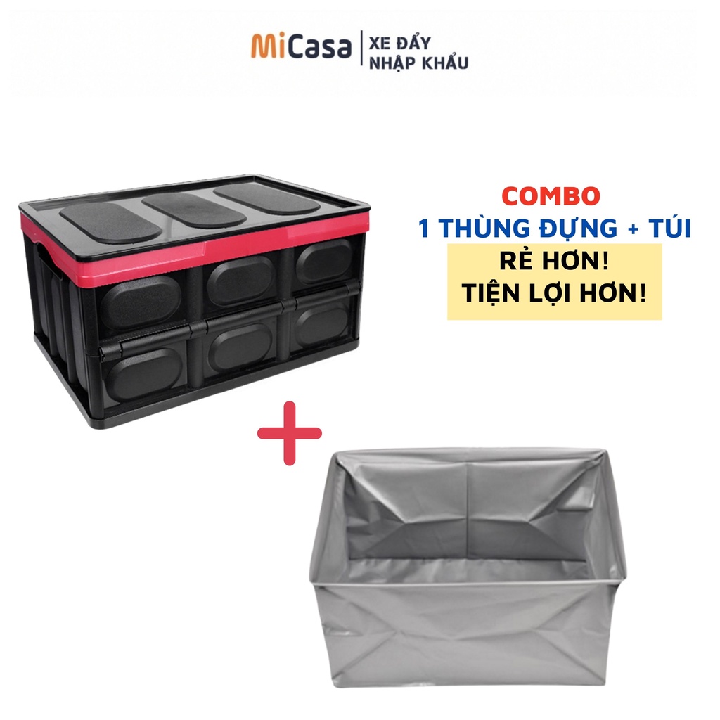 Thùng Đựng Đồ Ô Tô - Hộp Đựng Đồ Ô Tô Có Thể Gấp Gọn Dung Tích 56 Lít Để Cốp Sau Ô Tô