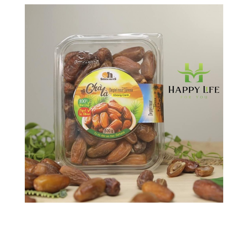 Chà là Deglet Nour, chà là không cành Tusinia hộp 500g, đồ ăn vặt - Happy Life 4U