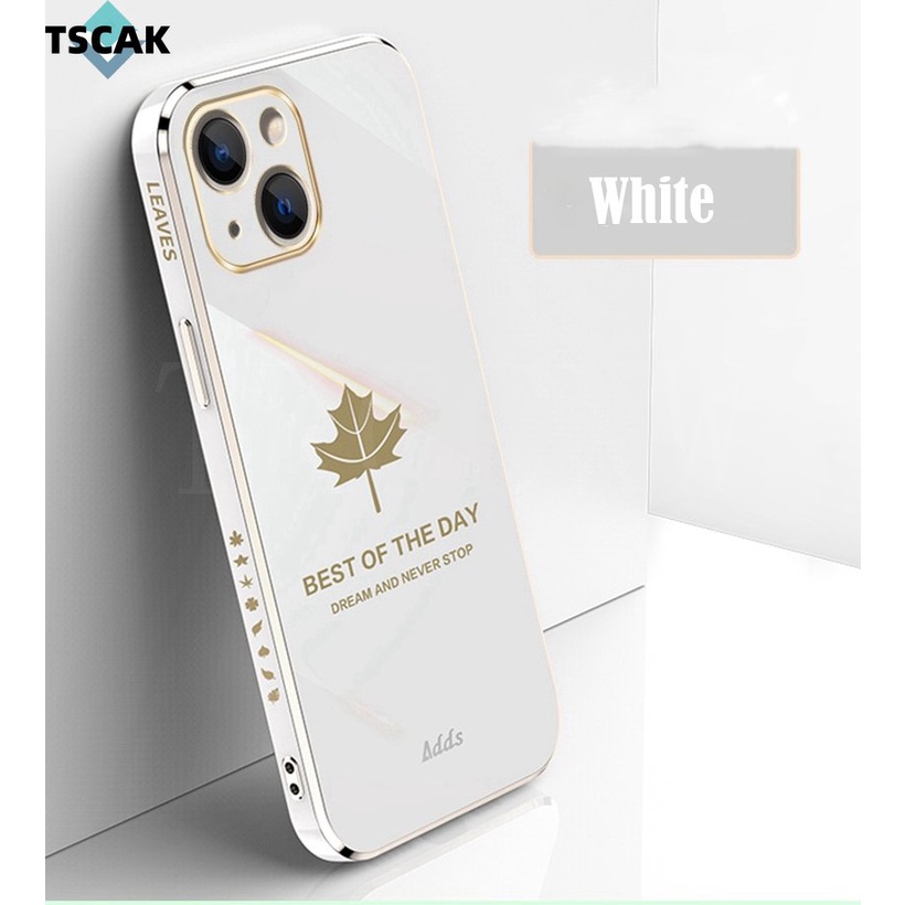 Ốp Điện Thoại TPU Mềm Chống Sốc Họa Tiết Lá Phong Mạ Điện Cho Samsung S22 Plus Ultra Note 10 Pro 20 Ultra