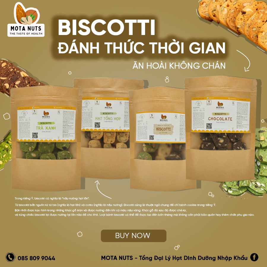 Biscotti ăn kiêng - Nguyên cám - Không đường