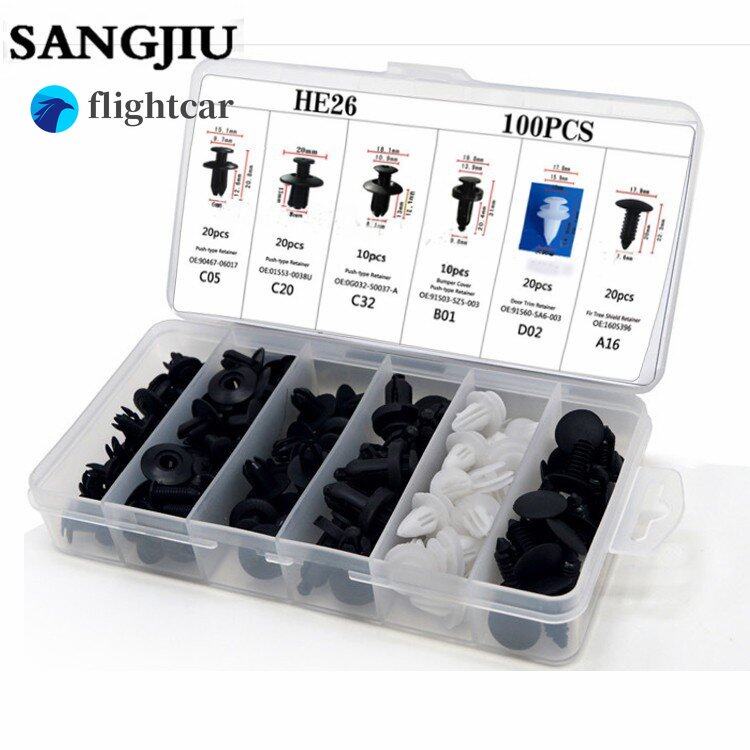 Set 100 Đinh Tán Phụ Tùng Cao Cấp Cho Xe Ô Tô toyota honda Perodua proton Myvi Viva Axia