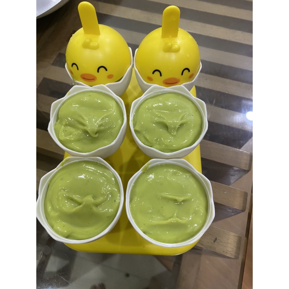 Khuôn Làm Kem Hình Quả Trứng Gà Cute Bộ 6 Khuôn Làm Kem Đáng Yêu Màu Vàng Có Chân Đế Chắc Chắn