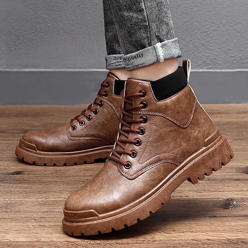 Giày bốt chelsea da cổ cao thời trang cho nam