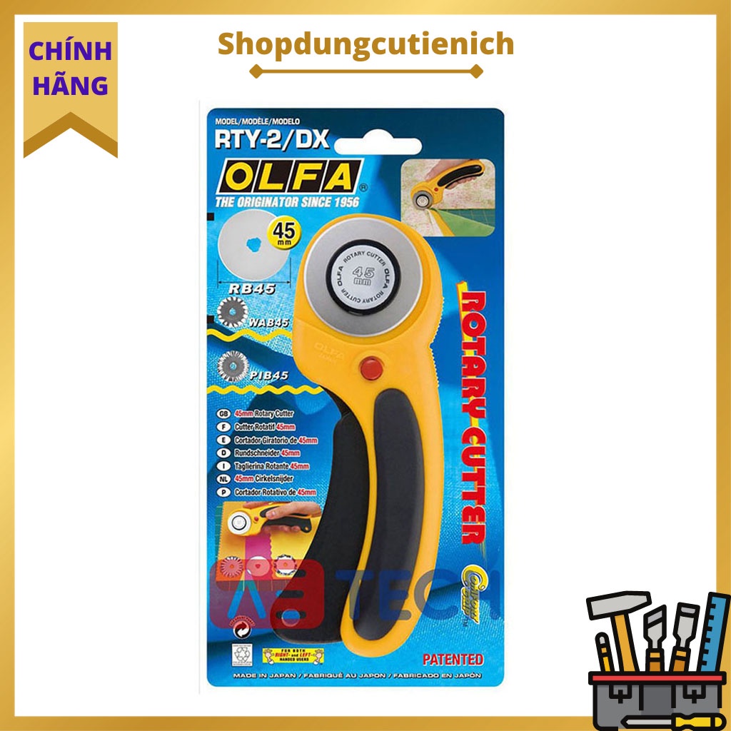 Dao Tròn Sắc Bén Cắt Vải, Vật Liệu Nhiều Lớp OLFA RTY-2/DX Đường Kính 45mm