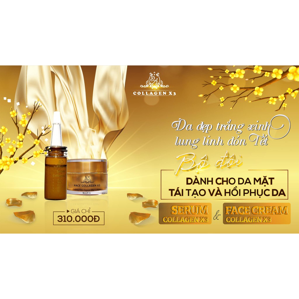 COMBO DƯỠNG DA KEM FACE & SERUM COLLAGEN X3