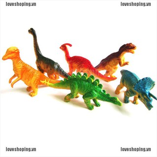 [Love] 6pcs Large Assorted Dinosaurs Toy Plastic Figures Simulation Model Dinosaur [VN]
