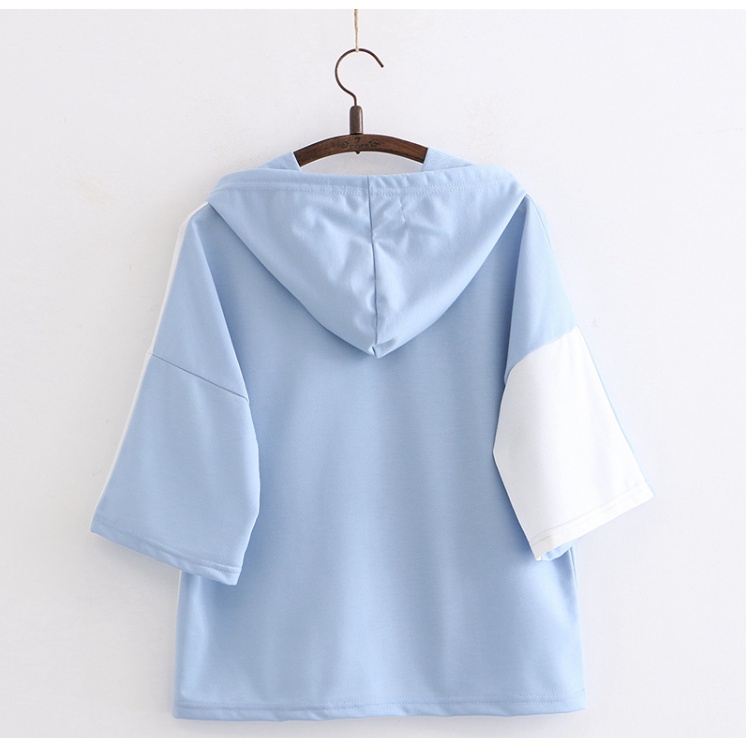 Áo Thun Tay Ngắn Có Nón Thời Trang Dành Cho Nữ