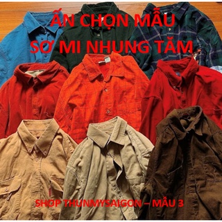 Áo sơ mi nhung tăm 2hadn ( secondhand ) vintage, cổ điển, bụi bặm unisex - Mẫu 3 - thunmysaigon