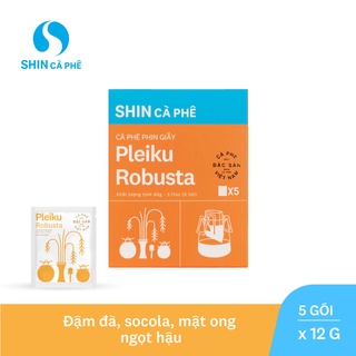 Cà phê Pleiku Robusta - SHIN Cà Phê - Phin giấy - Hộp 5 gói