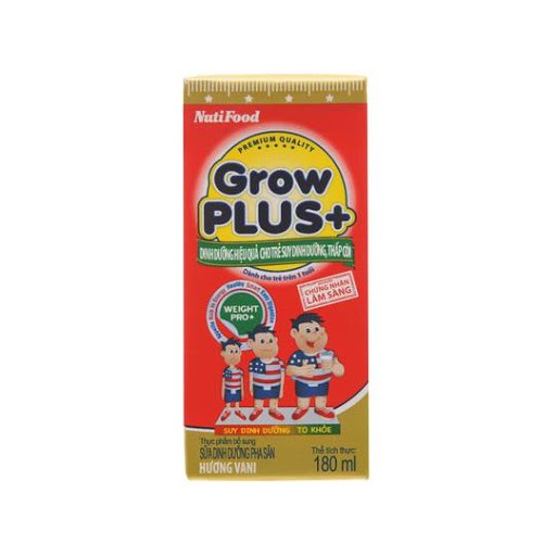 Sữa Bột Pha Sẵn Nutifood Grow Plus Đỏ 180ml (1Thùng 48 Hộp)