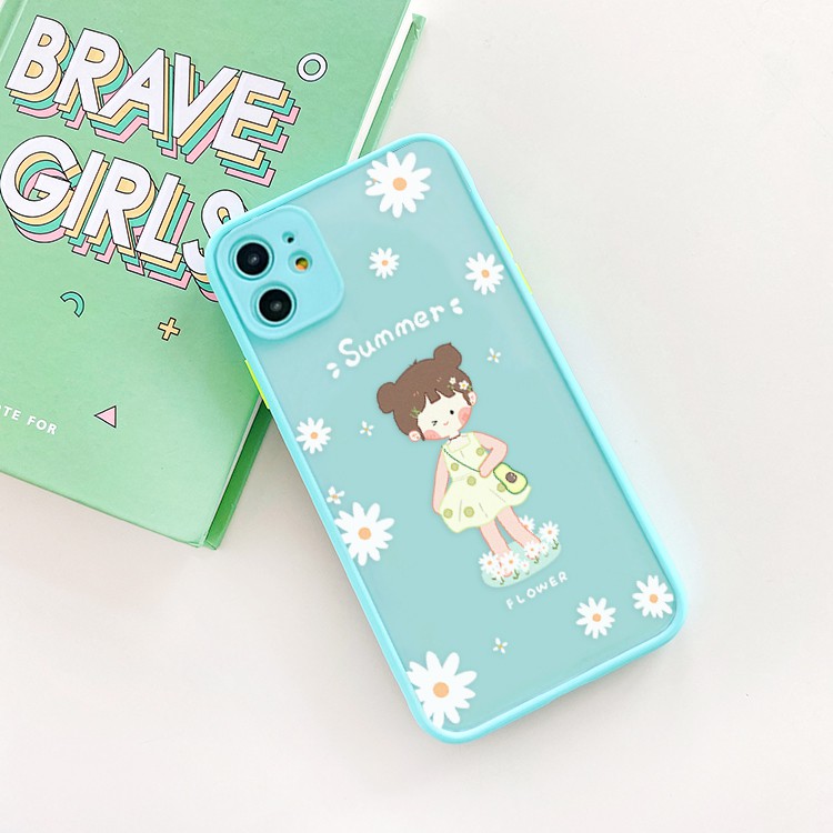 Ốp lưng iphone Summer Girl nhám viền nổi cong 5/5s/6/6plus/6s/6splus/7/7plus/8/8plus/x/xr/xs/11/12/pro/max/plus/promax | BigBuy360 - bigbuy360.vn