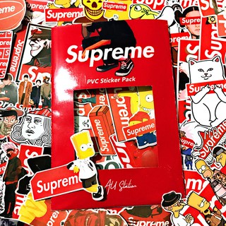 50 miếng decal Sticker SUPREME Nhựa PVC, không thấm nước, dán nón bảo hiểm, xe, laptop, điện thoại, Vali, ... Siêu Hot