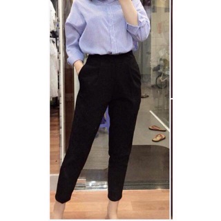 QUẦN BAGGY LƯNG CAO PHỐI CHUN KHOÁ KÉO BÊN