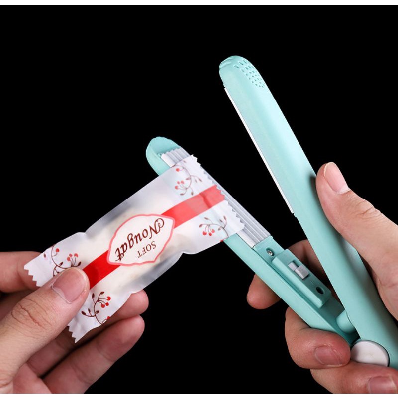 Túi 4*9.5 cm - Set 200 túi NOUGAT hàn miệng NỀN TRẮNG SỌC ĐỎ đựng thực phẩm