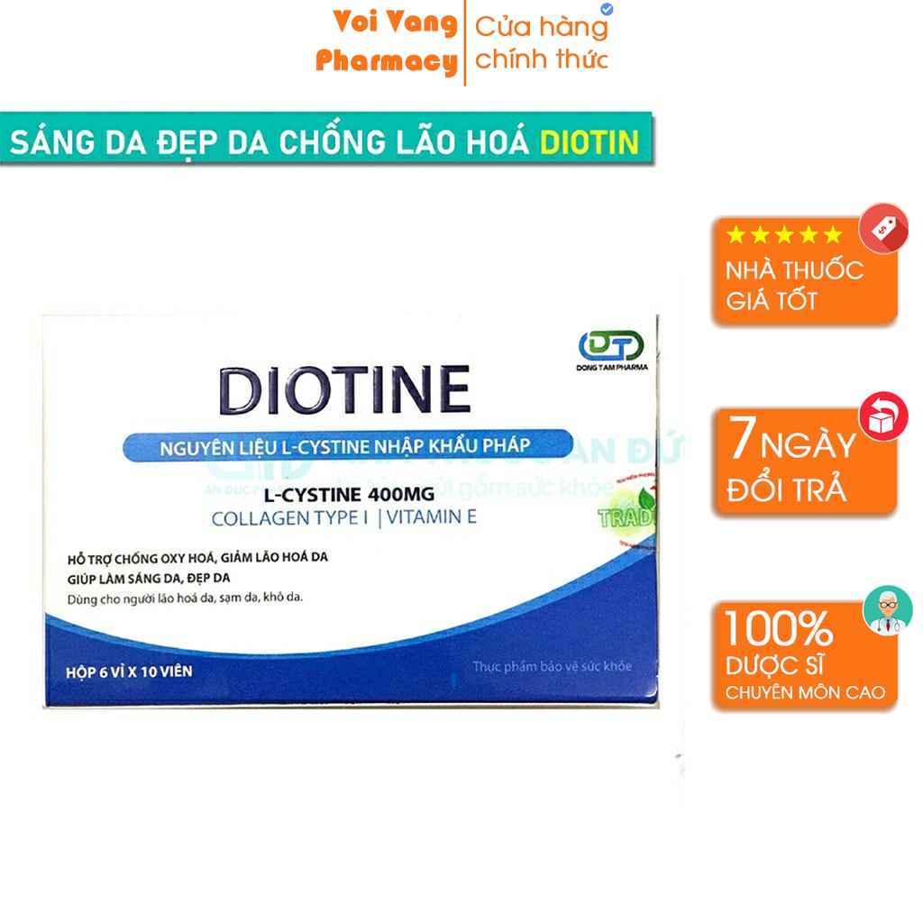 Sáng da mờ nám, giảm sạm da, chống lão hoá da Diotine chứa L-cystine - Nhà thuốc VV