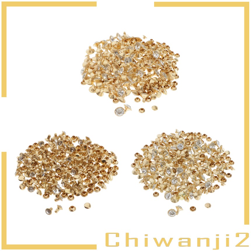 100pcs Double Cap Crystal Rivets  Rivets Bags Clothes Accessories