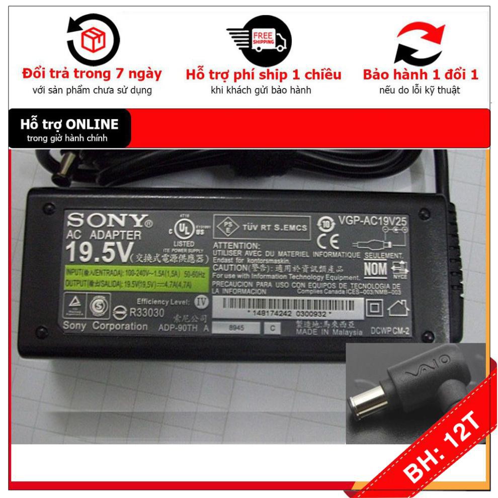 [BH12TH] 🎁 Sạc Laptop Sony Vaio 19.5V-4.7A - HÀNG ZIN