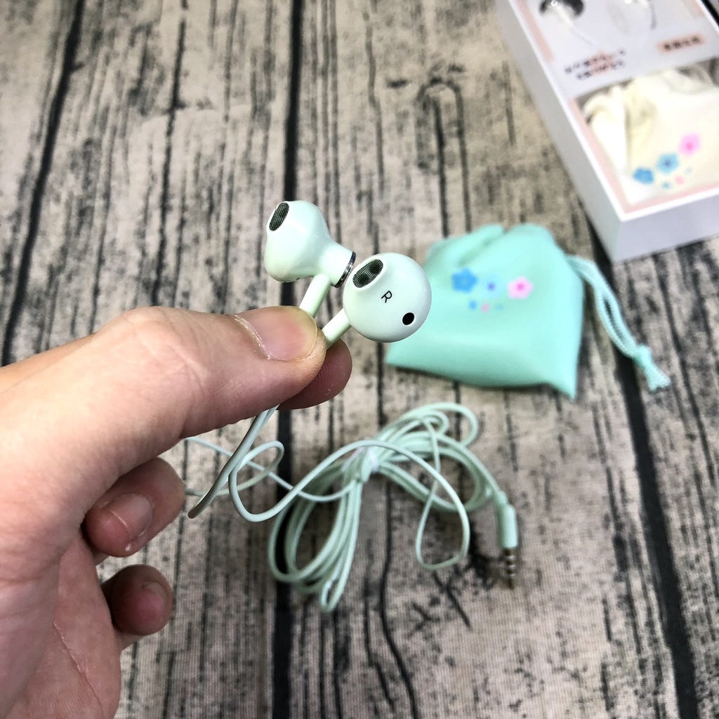 🔥SO CUTE🔥 Tai nghe nhét tai Hàn Quốc có dây có mic Q49 kiêm túi đựng tai nghe siêu kute, âm thanh siêu đỉnh - BH 6T