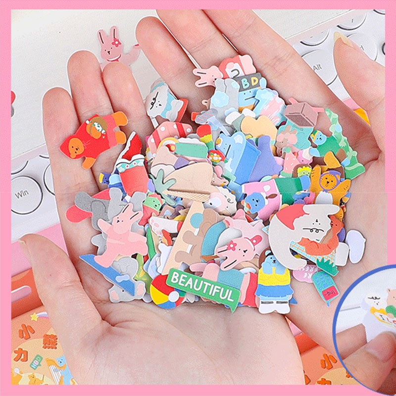 Set 40 miếng dán trang trí hình các con vật hoạt hình đáng yêu