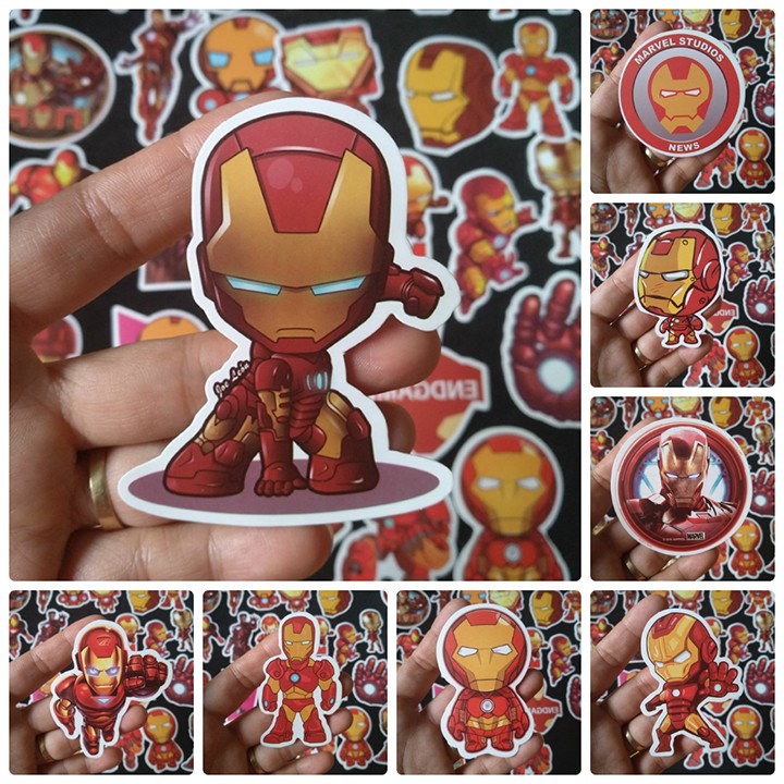 Bộ Sticker dán cao cấp chủ đề IRON MAN - NGƯỜI SẮT - Dùng dán Xe, dán mũ bảo hiểm, dán Laptop...