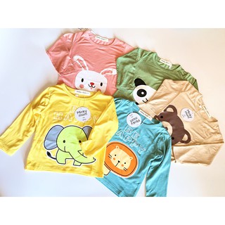 Áo Dài Tay Minky Mom Chất Thun Lạnh Họa Tiết Gấu Nâu-Gấu Trúc Cho Bé (Size 6-19kg) _titshopkids
